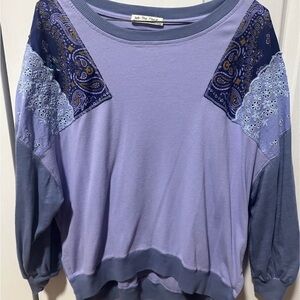 We The Free Lavender Paisley Sweatshirt